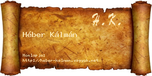 Héber Kálmán névjegykártya